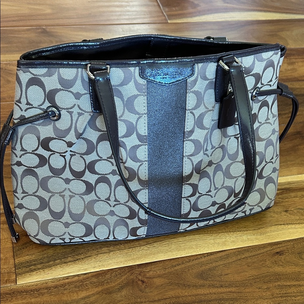 Coach Brown and Cream Signature Tote